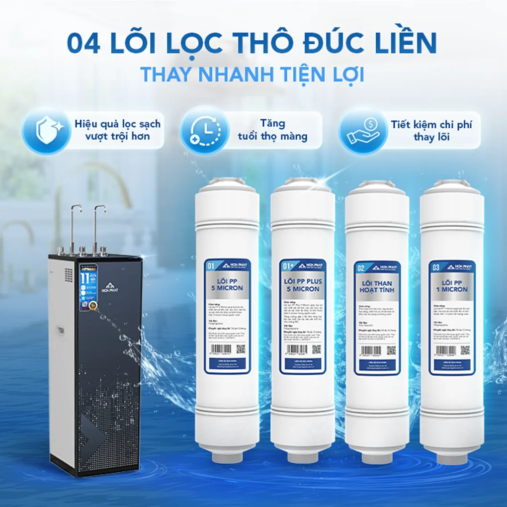 Máy Lọc Nước RO Nóng Nguội Lạnh Hòa Phát HPN666 11 Lõi 6
