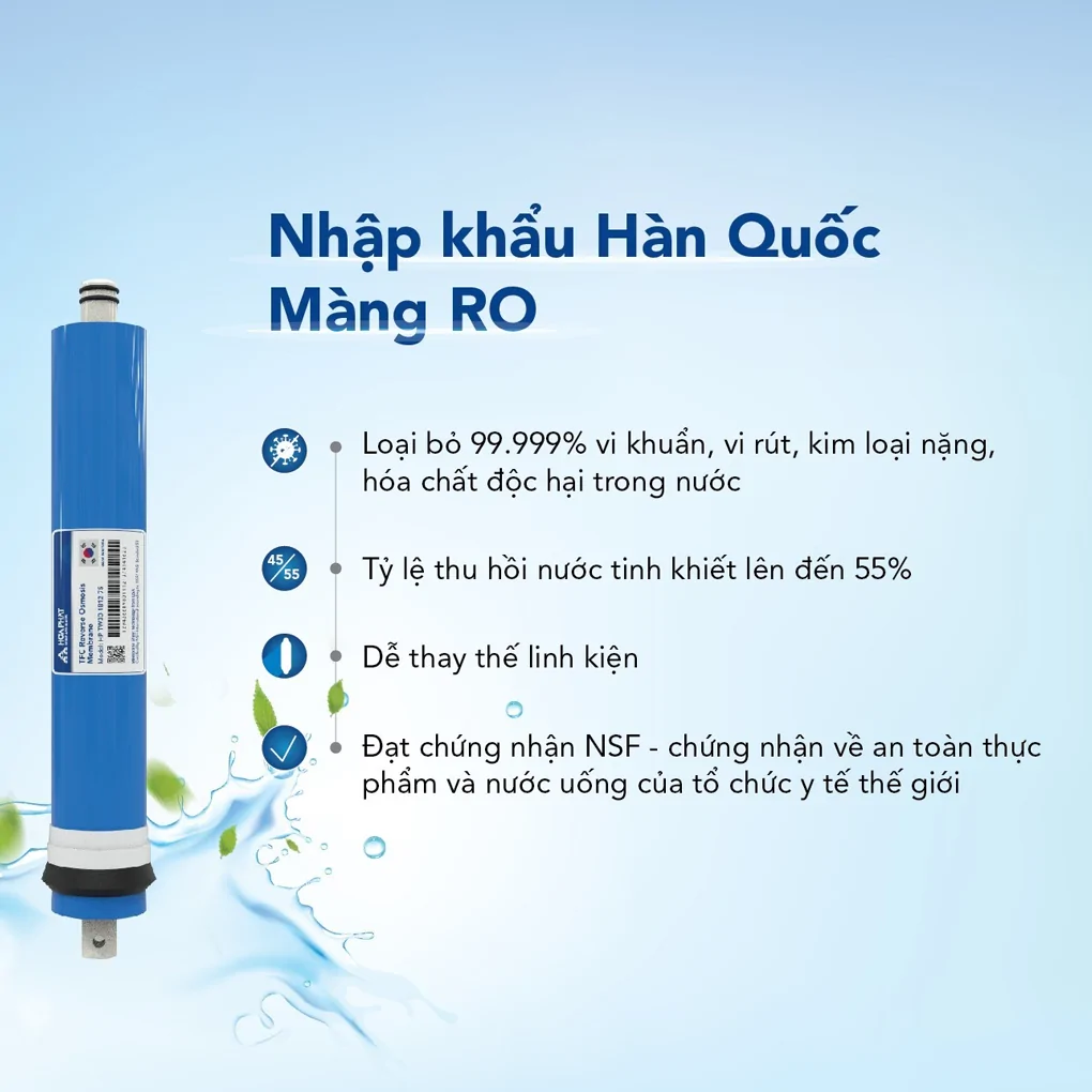 Máy Lọc Nước RO Để Gầm Hòa Phát HWU1A 1022 10 Lõi 4
