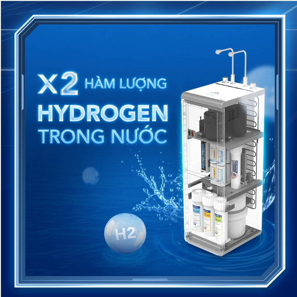 Máy Lọc Nước RO Nóng Nguội Lạnh Hydrogen Ion Kiềm Hòa Phát HPA885 12 Lõi 8