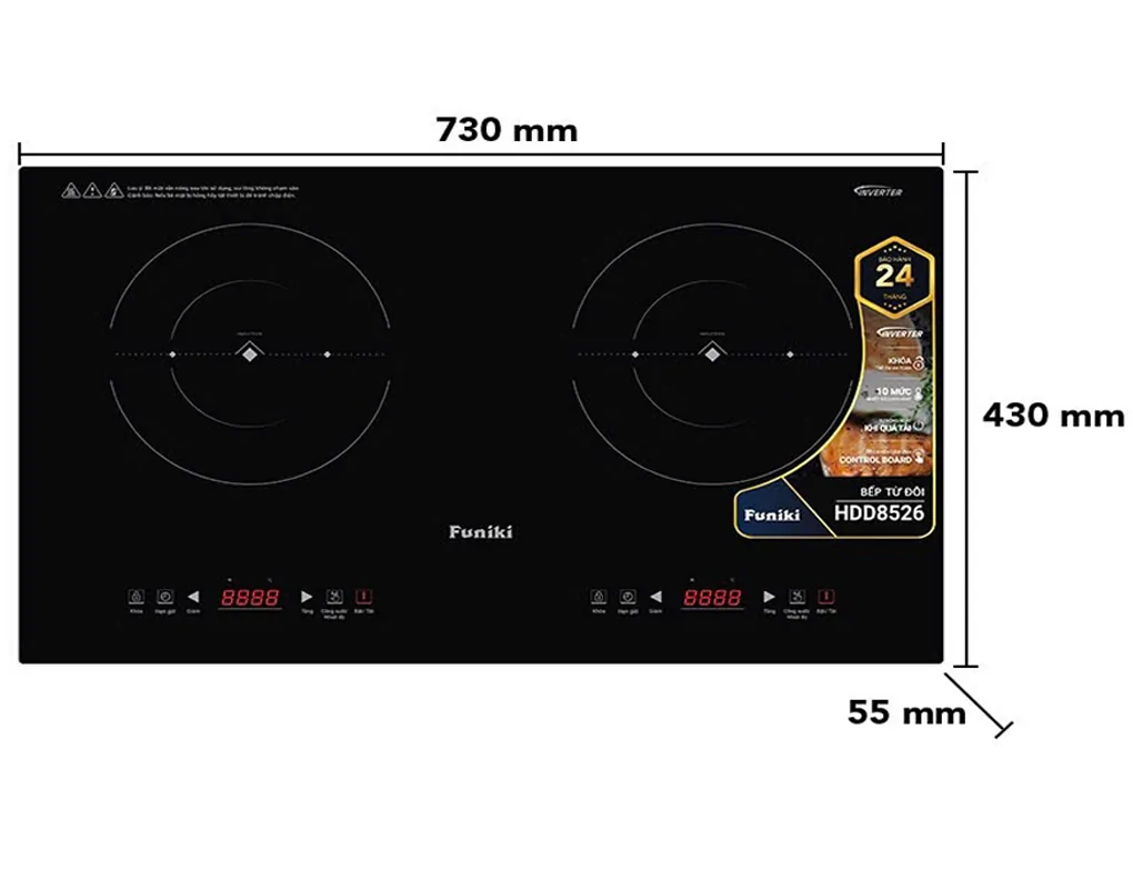 Bếp Điện Từ Đôi Funiki HDD8526 3500W 2
