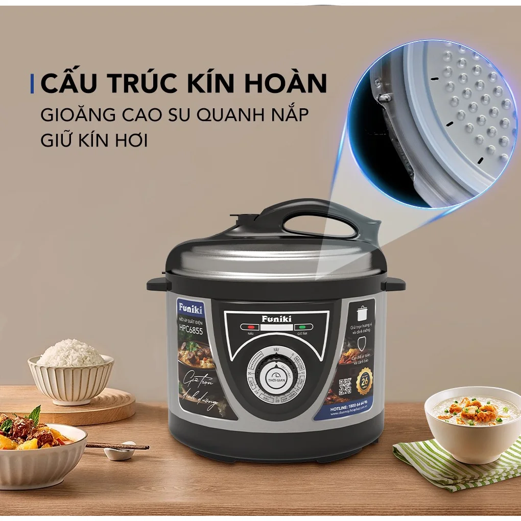 Nồi Áp Suất Điện Funiki HPC6855 5 Lít 4