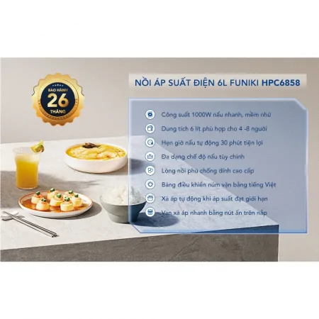 Nồi Áp Suất Điện Funiki HPC6858 6 Lít 3