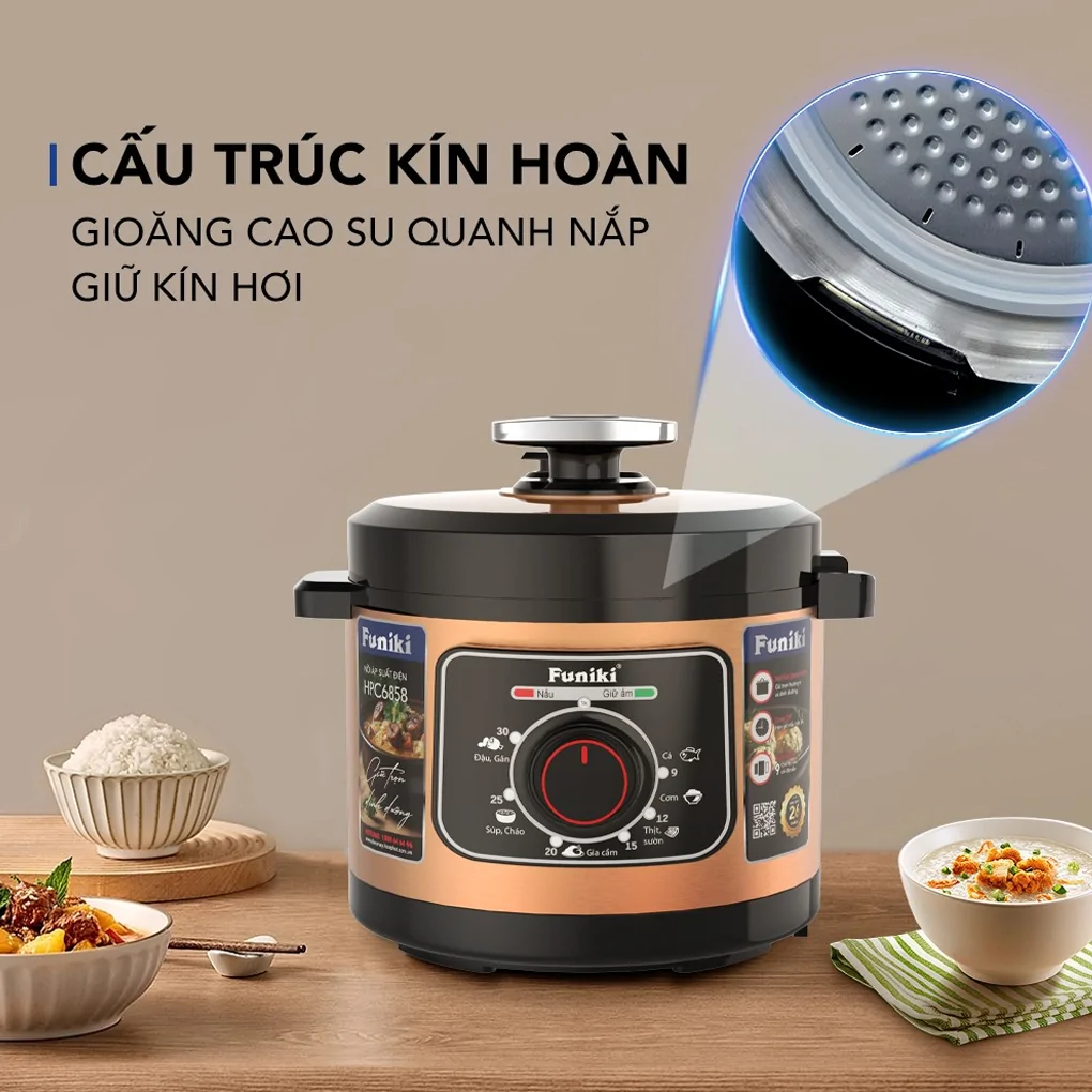 Nồi Áp Suất Điện Funiki HPC6858 6 Lít 5