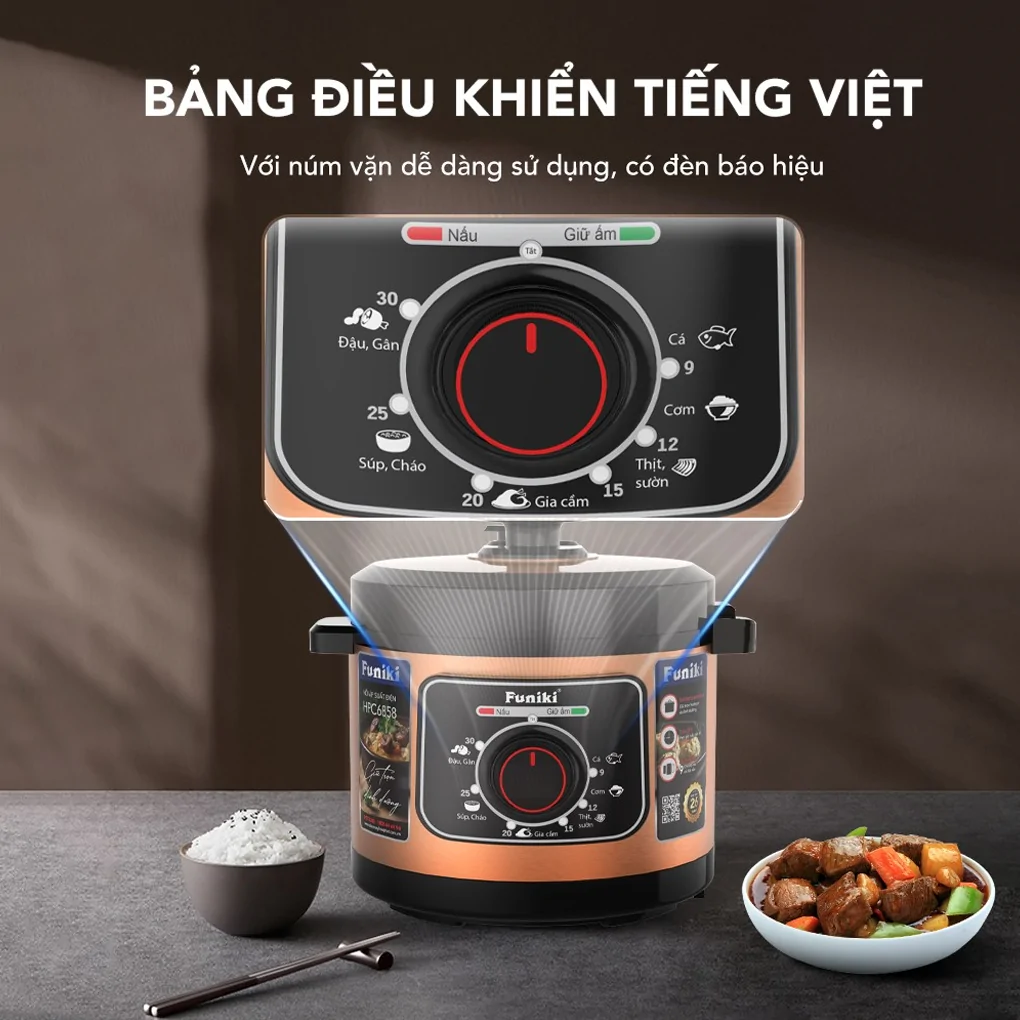 Nồi Áp Suất Điện Funiki HPC6858 6 Lít 9