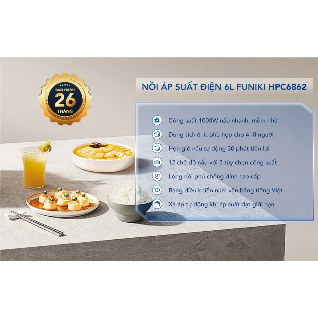Nồi Áp Suất Điện Funiki HPC6862 6 Lít 3
