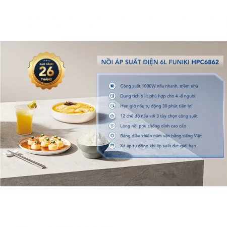 Nồi Áp Suất Điện Funiki HPC6862 6 Lít 3