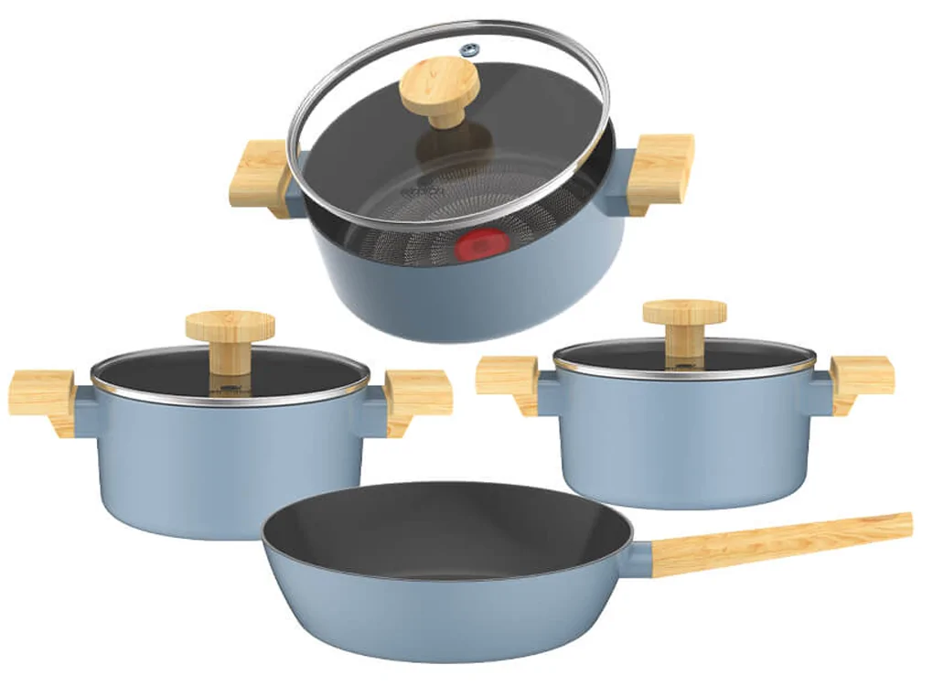 Bộ Nồi Chảo Chống Dính Vân Gỗ Elmich Nature EL-5206MG04 0