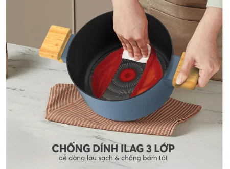 Bộ Nồi Chảo Chống Dính Vân Gỗ Elmich Nature EL-5206MG04 10