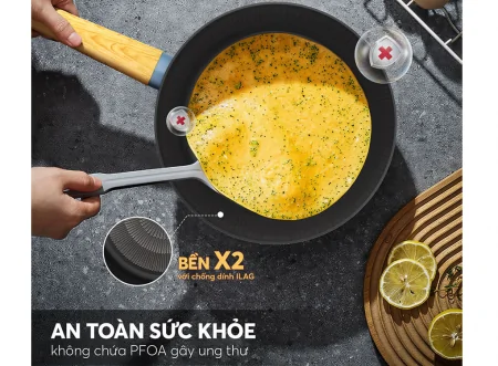 Bộ Nồi Chảo Chống Dính Vân Gỗ Elmich Nature EL-5206MG04 11