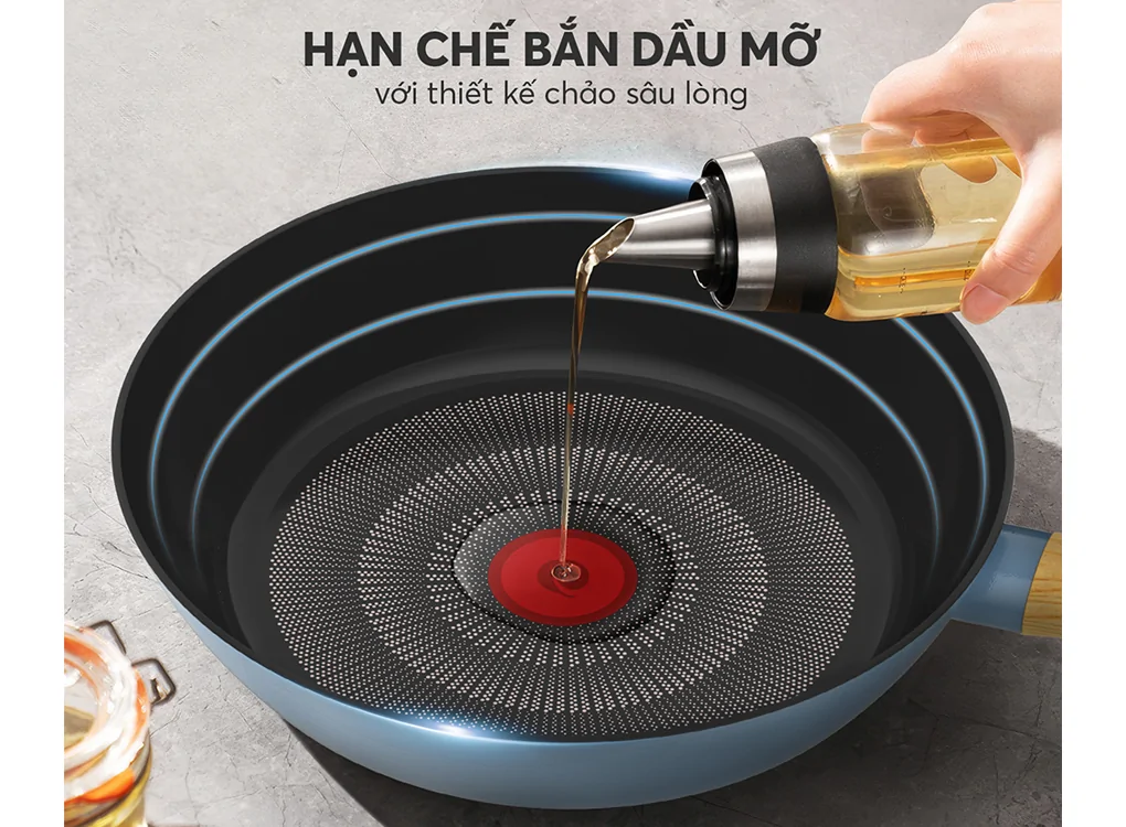 Bộ Nồi Chảo Chống Dính Vân Gỗ Elmich Nature EL-5206MG04 12