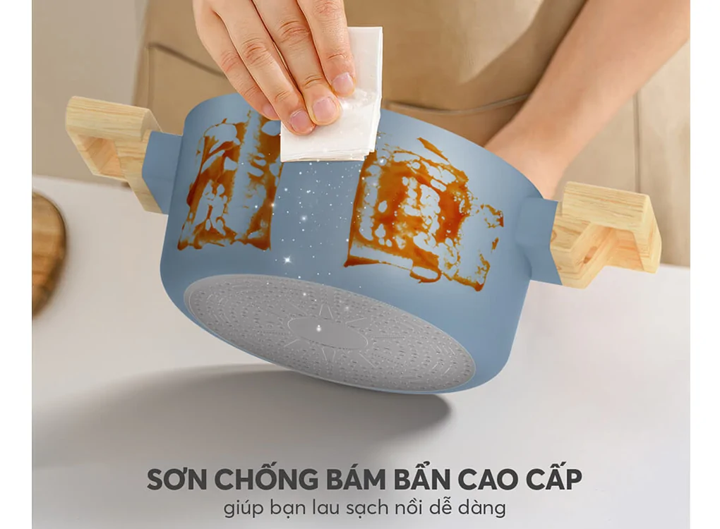 Bộ Nồi Chảo Chống Dính Vân Gỗ Elmich Nature EL-5206MG04 16