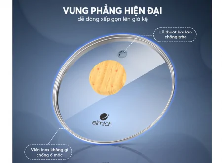 Bộ Nồi Chảo Chống Dính Vân Gỗ Elmich Nature EL-5206MG04 18