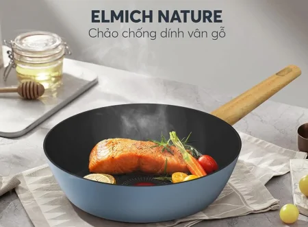 Bộ Nồi Chảo Chống Dính Vân Gỗ Elmich Nature EL-5206MG04 2