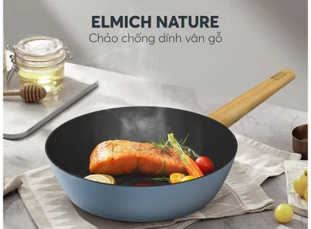 Bộ Nồi Chảo Chống Dính Vân Gỗ Elmich Nature EL-5206MG04 6