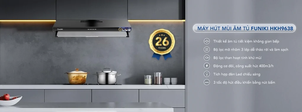 Máy Hút Mùi Âm Tủ Funiki HKH9638 6