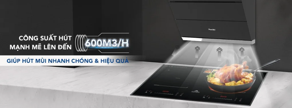 Máy Hút Mùi Áp Tường Kính Vát Funiki HKH9688 6