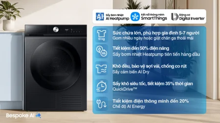 Máy Sấy Bơm Nhiệt Samsung 10 Kg DV10BB9440GBSV