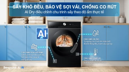 Máy Sấy Bơm Nhiệt Samsung 10 Kg DV10BB9440GBSV