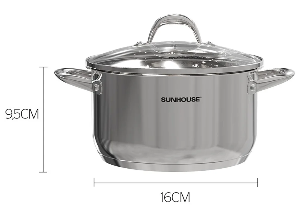 Nồi Inox 3 Đáy Sunhouse SHG301-16 2