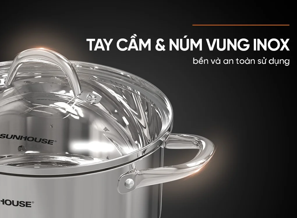 Nồi Inox 3 Đáy Sunhouse SHG301-16 8