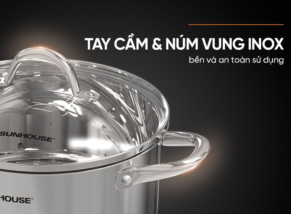 Nồi Inox 3 Đáy Sunhouse SHG301-18 8