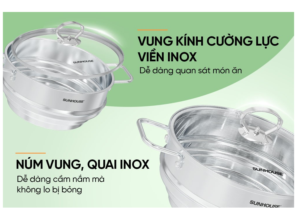 Xửng Đa Năng Inox Sunhouse Eco SHG105-24 5