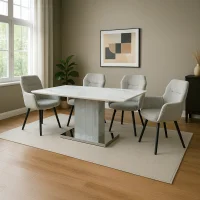 Bộ Bàn Atlanta DT-162 SY92-2 + 4 Ghế Ăn Marito VD6381-F Beige