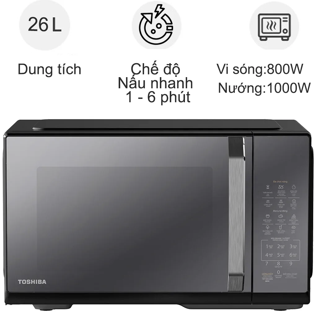 Lò Vi Sóng Có Nướng Toshiba MW3-EG26PE(BM) VN 26 Lít - Thái Lan