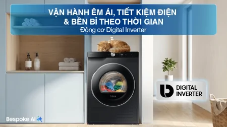 Máy Sấy Bơm Nhiệt Samsung 9 Kg DV90T6240LB/SV