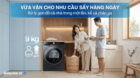 Máy Sấy Bơm Nhiệt Samsung 9 Kg DV90T6240LB/SV