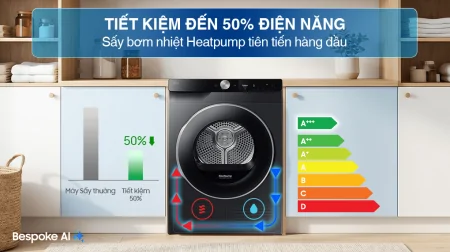 Máy Sấy Bơm Nhiệt Samsung 9 Kg DV90T6240LB/SV