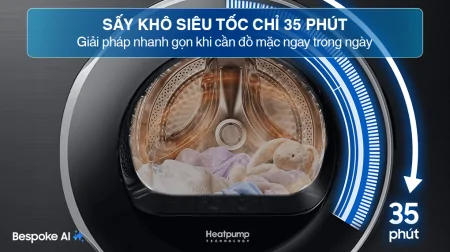 Máy Sấy Bơm Nhiệt Samsung 9 Kg DV90T6240LB/SV