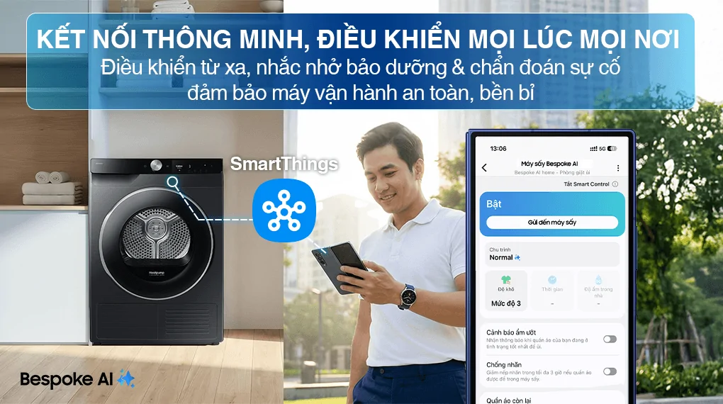 Máy Sấy Bơm Nhiệt Samsung 9 Kg DV90T6240LB/SV