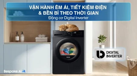 Máy Sấy Bơm Nhiệt Samsung 9 Kg DV90CGC2A0ABSV