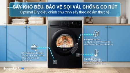 Máy Sấy Bơm Nhiệt Samsung 9 Kg DV90CGC2A0ABSV
