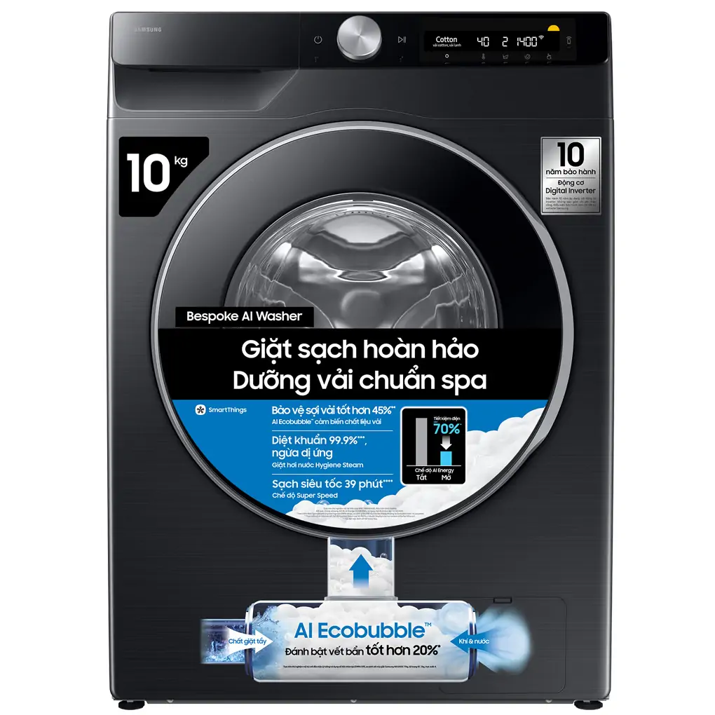 Máy Giặt Samsung AI EcoBubble Inverter 10 kg WW10DG6U34LBSV