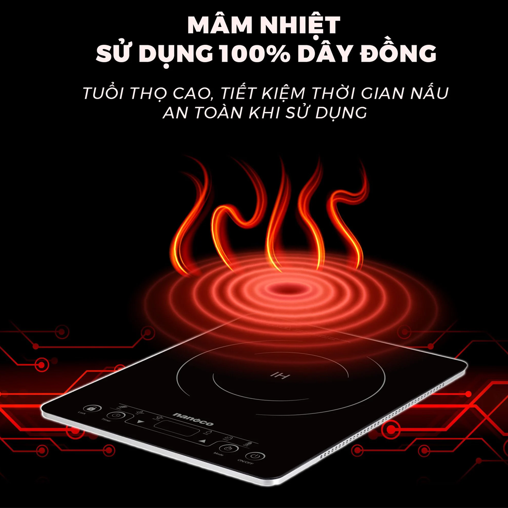 Bếp Từ Đơn Nanoco NICS647 2000W 3
