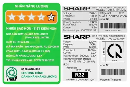 Máy Lạnh Sharp Inverter 2.5 Hp AH-XP24CMW 5