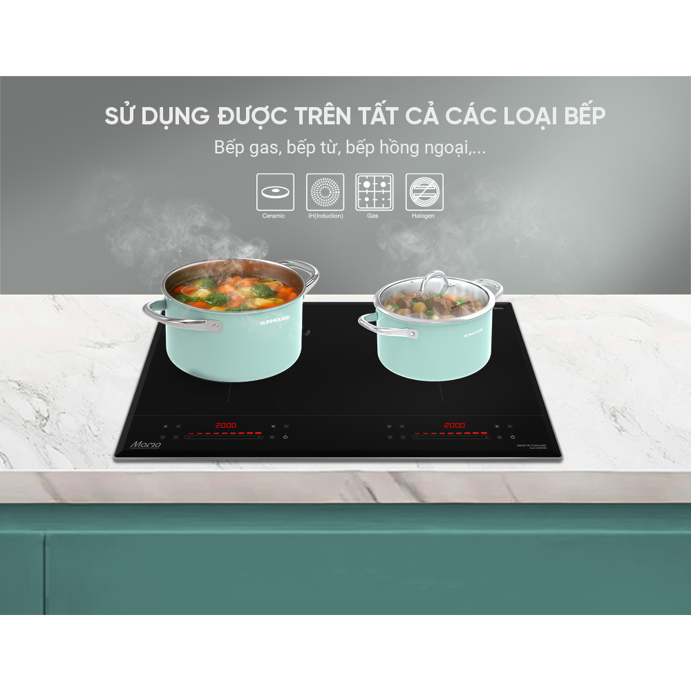 Bộ Nồi Chảo Inox 304 Đáy Liền Sunhouse Mama SHG809 13