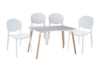 Bộ Bàn SL-673 Trắng + 4 Ghế Nhưa SL-7097 trắng