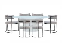 Bộ Bàn Ăn Greece DT-179 SY9391-1 + 6 Ghế Ăn Mia DC-6363 Xám