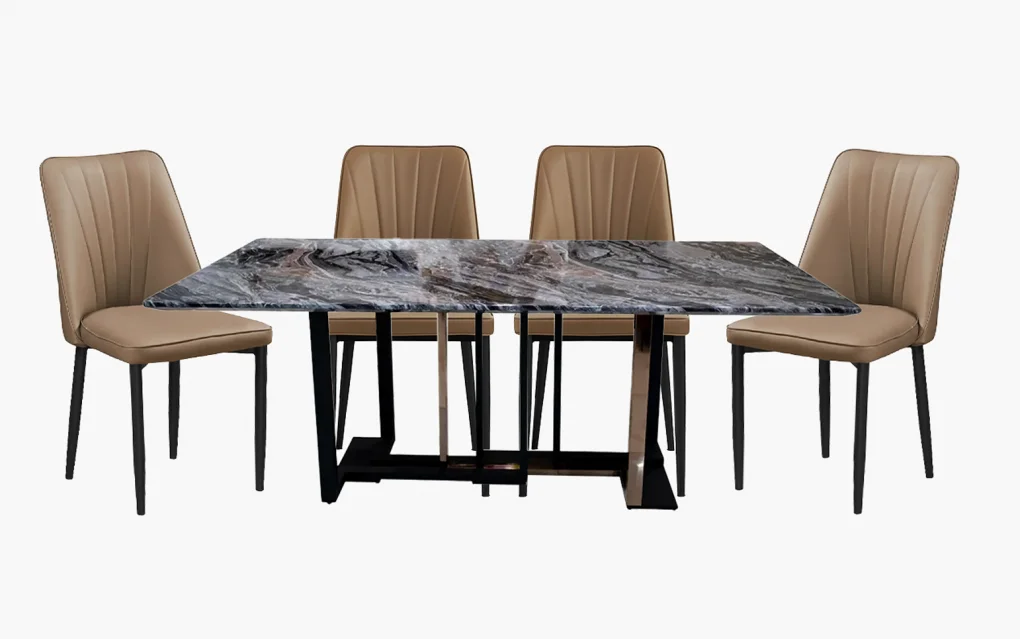 Bộ Bàn Ăn Marseille DT-175 JL1907 -5 + 4 Ghế Ăn CY5290 Xám