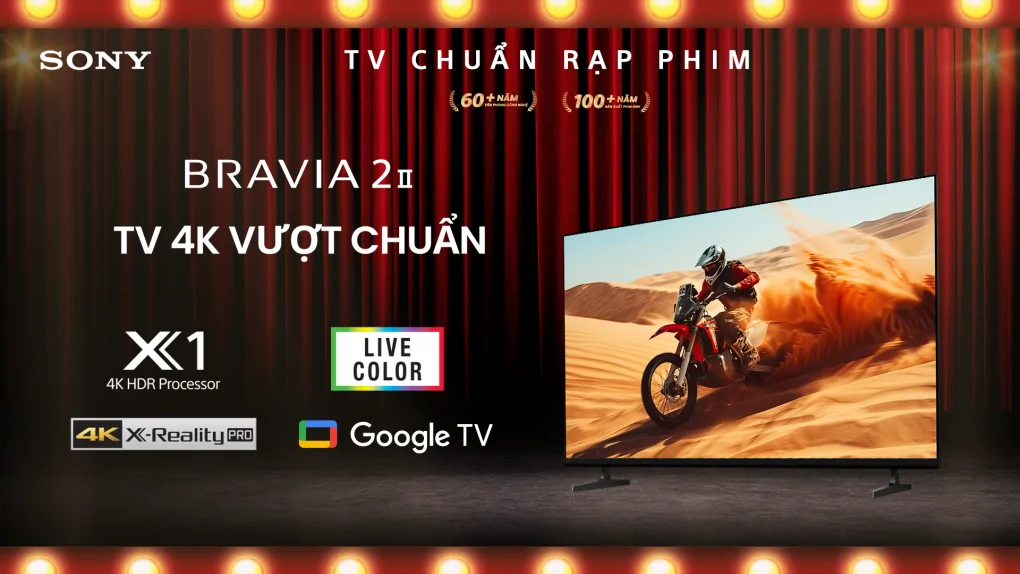 Sony Google TV 4K LED NỀN BRAVIA 2 II K-75S25VM2