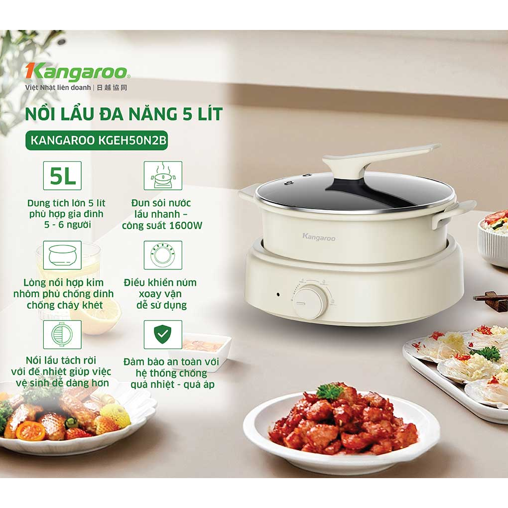 Nồi Lẩu Điện Kangaroo KGEH50N2B 3