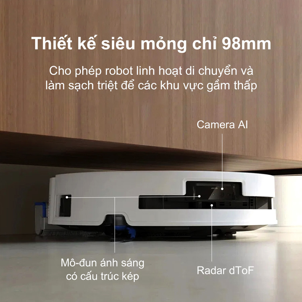 Robot Hút Bụi Lau Nhà Ecovacs Deebot T80 OMNI - Đen 11