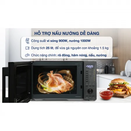 Lò Vi Sóng Có Nướng Electrolux EMG25D22BM 25 Lít 8