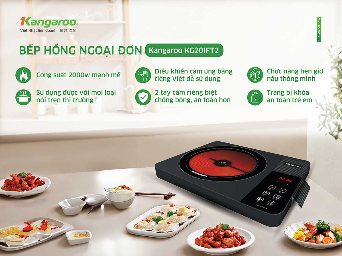 Bếp Hồng Ngoại Đơn Kangaroo KG20IFT2 2000W 2