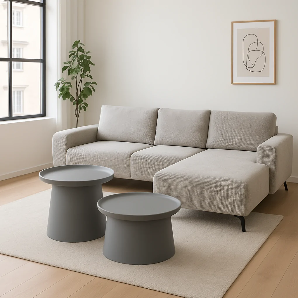 Bộ Bàn Coffee 299-4 70cm Xám + Bàn Coffee 299S-4 50cm Xám