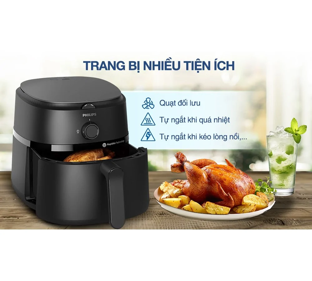 Nồi Chiên Không Dầu Philips NA130/00 6.2 Lít 7
