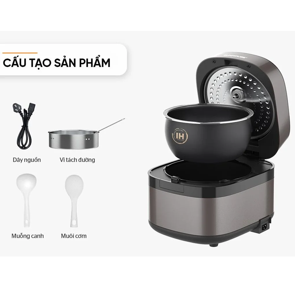 Nồi Cơm Điện Cao Tần Sunhouse SHD8826 1.5 Lít 8